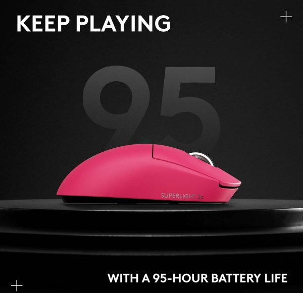 Logitech G PRO X SUPERLIGHT 2c wireless gaming mouse, 53 g pro-grade compact mouse with 5 programmable buttons, USB-C charging, 44K DPI sensor, up to 8 kHz polling for PC/Mac, Pink, 910-007546 - Image 7