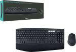Logitech MK850 Multi-Device Wireless Keyboard and Mouse Combo, 2.4GHz Wireless & Bluetooth, Curved Keyframe, 12 Programmable Keys, Arabic KB, Black, 920-010568