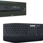 Logitech MK850 Multi-Device Wireless Keyboard and Mouse Combo, 2.4GHz Wireless & Bluetooth, Curved Keyframe, 12 Programmable Keys, Black, 920-008226