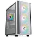 Cooler Master MB600 Computer Case, Back Connected Motherboard Support, 420mm Radiator Support, 3X 140mm & 1 x 120mm ARGB Fans, Type C Connector, ARGB Fan HUB, White, MB600-WGNN-S00