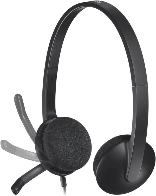 Logitech H340 Wired Headset, Stereo Headphones With Noise-Cancelling Microphone, Usb, Pc/Mac/Laptop - Black, 981-000475 - Image 3