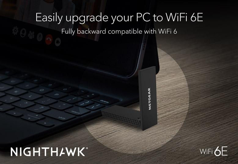 NETGEAR Nighthawk WiFi 6E USB 3.0 Adapter (A8000) | AXE3000 Tri-Band Wireless Gigabit Speed (Up to 3Gbps) | New 6GHz Band | for Windows PC, A8000-100PAS