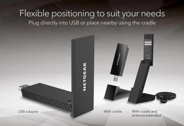NETGEAR Nighthawk WiFi 6E USB 3.0 Adapter (A8000) | AXE3000 Tri-Band Wireless Gigabit Speed (Up to 3Gbps) | New 6GHz Band | for Windows PC, A8000-100PAS - Image 5