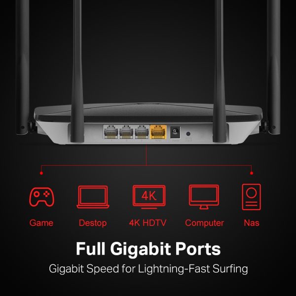 Mercusys AC12G V3 AC1300 Wireless Dual Band Gigabit Router, Black - Image 3