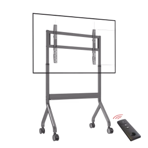 EQ TEX 75-90 Stand for Interactive Displays, Fits 75" - 90", Remote Controller, Easy Height Adjustments, Silver