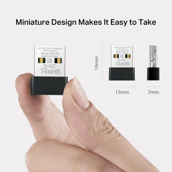 Mercusys MA14N AX300 Nano Wireless USB Adapter, Black - Image 4