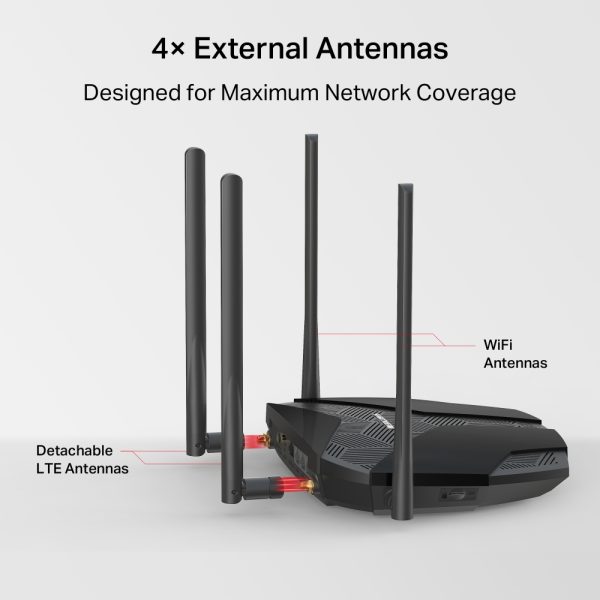 Mercusys MB235-4G 4G+ Cat6 AC1200 Wireless Dual Band Gigabit Router, Black - Image 9