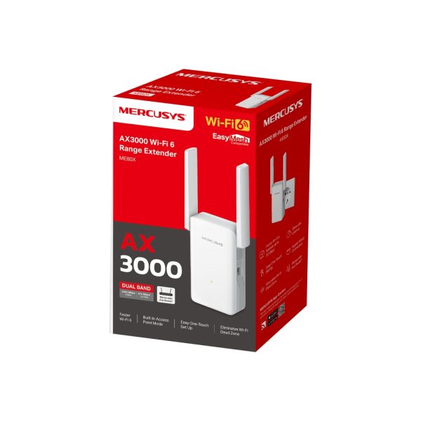 Mercusys ME80X AX3000 Wi-Fi 6 Range Extender, White - Image 9
