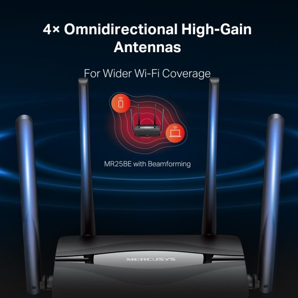 Mercusys MR25BE BE3600 Dual Band Wi-Fi 7 Router, Black - Image 5