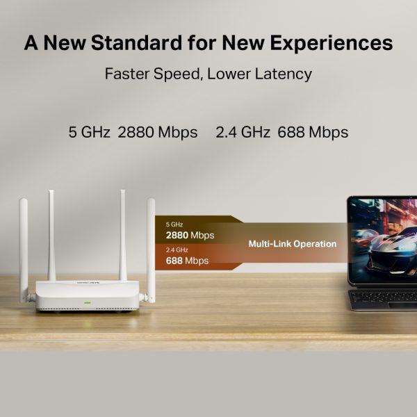 Mercusys MR25WBE BE3600 Dual Band Wi-Fi 7 Router, White - Image 4