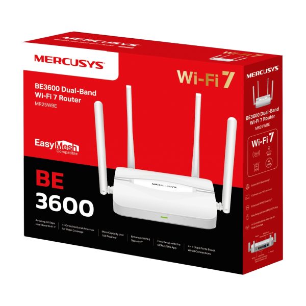 Mercusys MR25WBE BE3600 Dual Band Wi-Fi 7 Router, White - Image 10