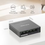 Mercusys MS105GP 5-Port Gigabit Desktop Switch with 4-Port PoE+, Black - Image 4