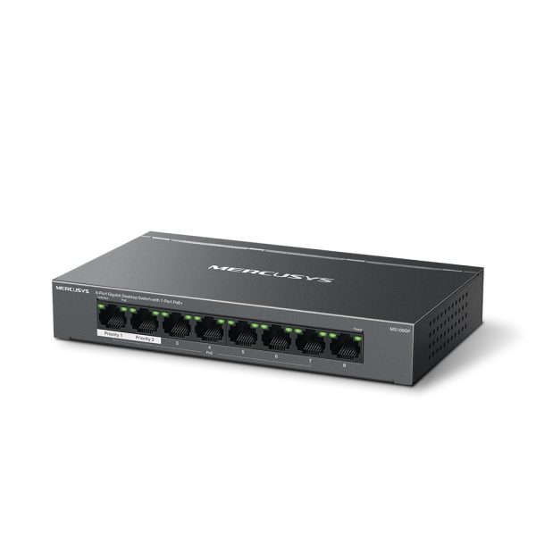 Mercusys MS108GP 8-Port Gigabit Desktop Switch with 7-Port PoE+, Black - Image 2