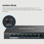 Mercusys MS108GP 8-Port Gigabit Desktop Switch with 7-Port PoE+, Black - Image 6