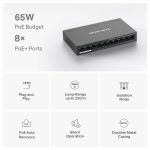 Mercusys MS110P 10-Port 10/100Mbps Desktop Switch with 8-Port PoE+, Black - Image 4