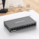 Mercusys MS110P 10-Port 10/100Mbps Desktop Switch with 8-Port PoE+, Black - Image 5
