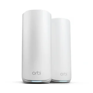 NETGEAR Orbi 870 Series Tri-Band WiFi 7 Mesh System (RBE873) - Router + 1 Satellite Extenders, Security Features, Up to 21 Gbps, Covers Up to 9,000 Sq. Ft., 150 Devices, 10 Gig Internet Port, BE21000, RBE872-100EUS