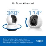TP-Link Tapo TC74 Pan/Tilt AI Home Security Wi-Fi Camera, White - Image 6