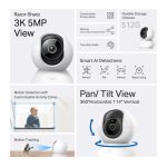 TP-Link Tapo C230 Pan/Tilt AI Home Security Wi-Fi Camera, White - Image 3