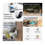 TP-Link Tapo C615G KIT, Solar-Powered Pan/Tilt 4G LTE Security Camera Kit, White - Image 2