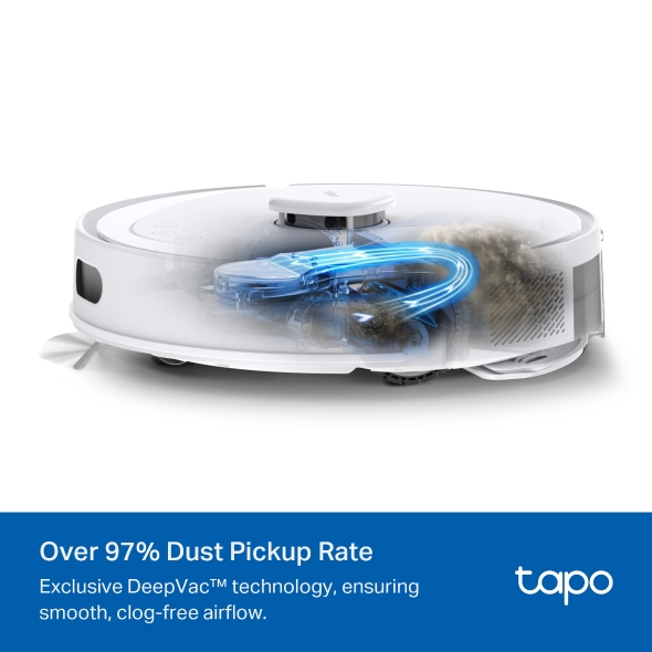TP-Link Tapo RV30 Max Plus 5300Pa Hyper Suction Robot Vacuum & Mop + Smart Auto-Empty Dock, White - Image 11