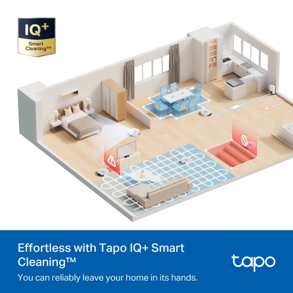 TP-Link Tapo RV30 Max Plus 5300Pa Hyper Suction Robot Vacuum & Mop + Smart Auto-Empty Dock, White - Image 9