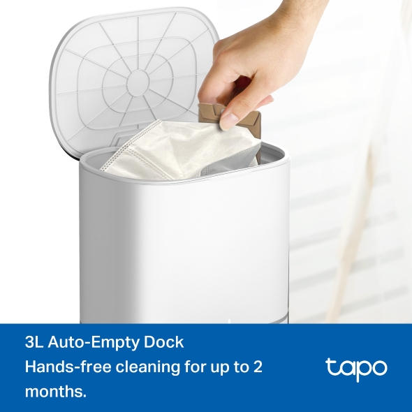 TP-Link Tapo RV30 Max Plus 5300Pa Hyper Suction Robot Vacuum & Mop + Smart Auto-Empty Dock, White - Image 7