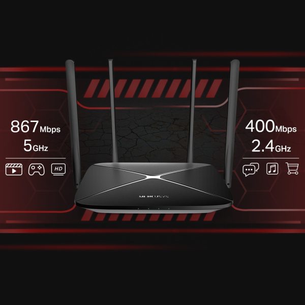 Mercusys AC12G V3 AC1300 Wireless Dual Band Gigabit Router, Black - Image 4