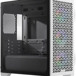 Cooler Master Elite 302 Micro-ATX High Airflow Minimalist PC Case, 365mm GPU Max, Compatible RTX 5080|RX 7090 XT, 280mm AIO Max, Type C, Tempered Glass, Triple 120mm aRGB PWM Fan, Intakes Grill, White, E302-WGNN-S00
