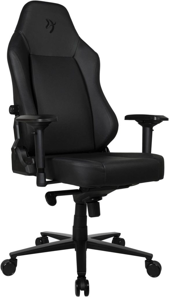Arozzi Primo Full premium Leather Gaming Chair, Aluminum Base, Up to 145kg Weight Capacity, Black, PRIMO-PREM-BK