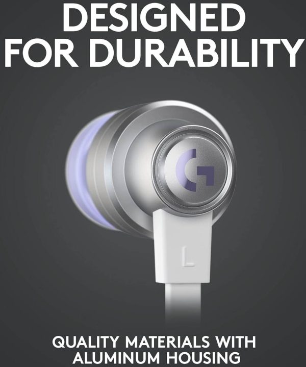 Logitech G333 Gaming Earphones with dual audio drivers, in-line mic and volume control, compatible with PC/PS/Xbox/Nintendo/Mobile with 3.5mm Aux or USB-C Port - White, 981-000930 - Image 7