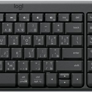 Logitech MK250 Bluetooth Wireless Mouse and Keyboard Combo: Fast & Easy Connectivity, Compact Wireless Keyboard, Ambidextrous Mouse, Durable build - Windows/MacOS, ARA Keyboard - Graphite, 920-013531