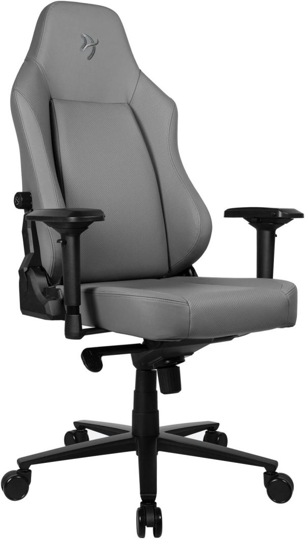 Arozzi Primo Full premium Leather Gaming Chair, Velour Neck Pillow, Up to 145kg Weight Capacity, Anthracite, PRIMO-PREM-AE - Image 2