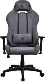 Arozzi Torretta Series Soft Fabric Gaming Chair, 3D Armrests, 120 kg Weight Capacity, Two soft support pillows for your head and back, Recline the backrest up to 165°, Ash, TORRETTA-SFB-ASH2