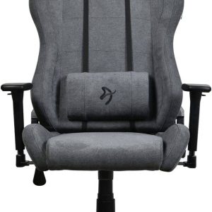 Arozzi Torretta Series Soft Fabric Gaming Chair, 3D Armrests, 120 kg Weight Capacity, Two soft support pillows for your head and back, Recline the backrest up to 165°, Ash, TORRETTA-SFB-ASH2