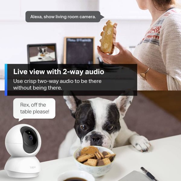 TP-Link Tapo C210 Pan/Tilt Home Security Wi-Fi Camera, 2K 3mp high-definition video, Night Vision, Motion Detection and Alerts, White - Image 4