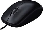 Logitech M100 Wired USB Mouse 3 Buttons 1000 DPI Optical Tracking, For left and right handed users, Compatible with PC, Mac, Laptop - Black, 910-006652