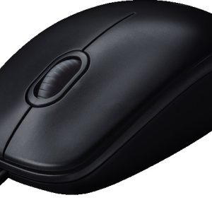 Logitech M100 Wired USB Mouse 3 Buttons 1000 DPI Optical Tracking, For left and right handed users, Compatible with PC, Mac, Laptop - Black, 910-006652