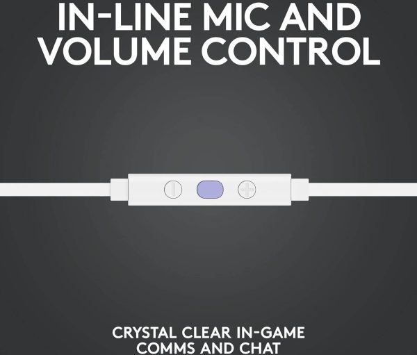 Logitech G333 Gaming Earphones with dual audio drivers, in-line mic and volume control, compatible with PC/PS/Xbox/Nintendo/Mobile with 3.5mm Aux or USB-C Port - White, 981-000930 - Image 6