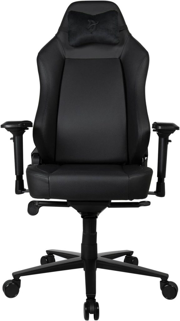 Arozzi Primo Full premium Leather Gaming Chair, Aluminum Base, Up to 145kg Weight Capacity, Black, PRIMO-PREM-BK