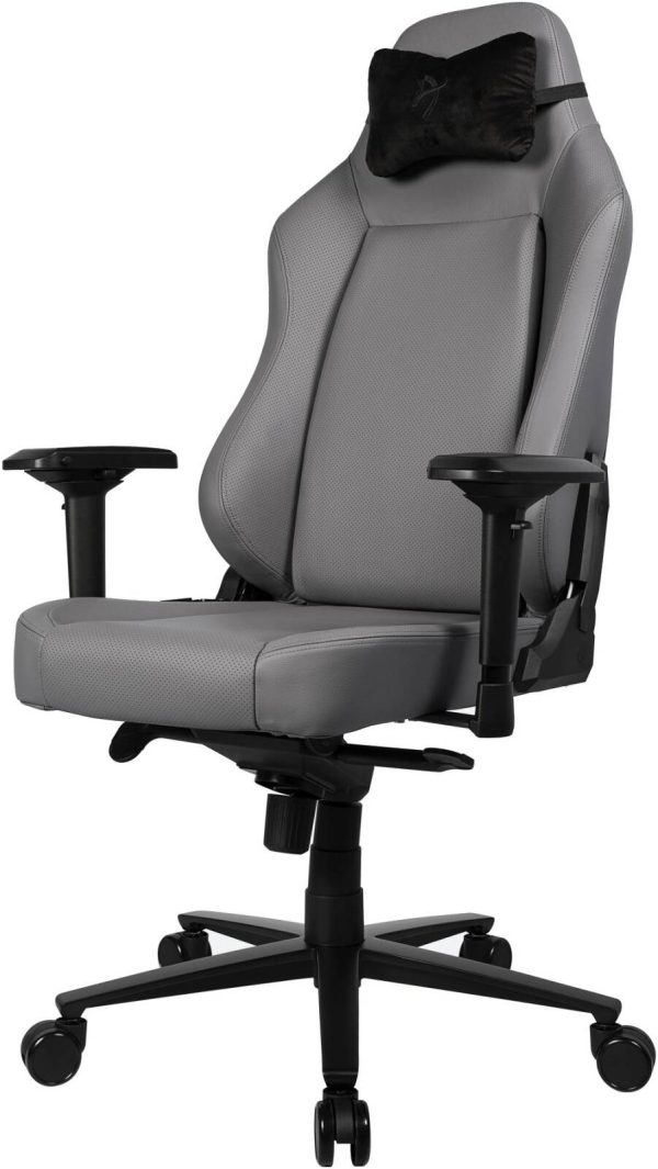 Arozzi Primo Full premium Leather Gaming Chair, Velour Neck Pillow, Up to 145kg Weight Capacity, Anthracite, PRIMO-PREM-AE - Image 3