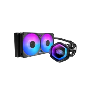 Cooler Master MasterLiquid ATMOS II Series 240mm Radiator, Dual style covers​, Ultra-low profile pump design​, Quick and easy installation​, Black, MLX-D24M-A25SZ-R1