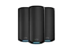 Netgear Orbi 970 Series Quad-Band WiFi 7 Mesh Network System RBE973S, Router + 2 Satellite Extenders, Covers Up to 10,000 sq. ft., 200 Devices, 10 Gig Internet Port, BE27000 Up to 27Gbps - Black, RBE973SB-100EUS