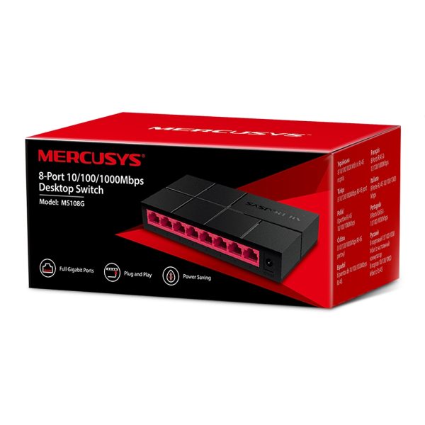 Mercusys MS108G 8-Port 10/100/1,000 Mbps Desktop Switch, Black - Image 6