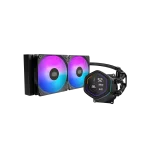 Cooler Master MASTERLIQUID CORE NEX DIGITAL SERIES 360mm Liquid Cooler, Rotatable pump cover design, 240mm radiator, Lite 120 ARGB fan*2, ARGB, 400mm tubing length, LED Digital display, Black, MLX-D24M-A18PA-RD