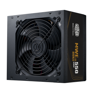 Cooler Master MWE Bronze 550 V3 ATX 31 Power Supply, 80+ Bronze Certified, 120mm HDB Fan, Non-Modular, Peakpower 200 percent, Black, MPE-5501-ACABW-3BUK
