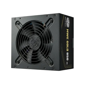 Cooler Master MWE GOLD 850 V3 ATX 31 Power Supply, 80+ Gold Certified, 120mm HDB Fan, Non-Modular, Peakpower 200 percent, Black, MPE-8506-ACAG-BUK