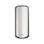 Netgear Orbi 970 Series Quad-Band WiFi 7 Mesh Add-on Satellite RBE970 - Works with Orbi RBE972S and RBE973S, Adds Coverage Up to 3,300 sq. ft., BE27000 Up to 27Gbps - White, RBE970-100EUS