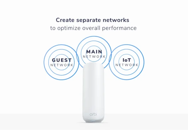 NETGEAR Orbi 370 Series Dual-Band WiFi 7 Mesh Network System for Home (RBE372) – Wireless Router + 1 Extender, Security Features, 5 Gbps, Covers 4,000 sq.ft., 70 Devices, 2.5GB Internet Port, BE5000, RBE372-100EUS - Image 4