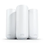 NETGEAR Orbi 370 Series Dual-Band WiFi 7 Mesh Network System for Home (RBE373) – Wireless Router + 2 Extenders, Security Features, 5 Gbps, Covers 6,000 sq.ft., 70 Devices, 2.5GB Internet Port, BE5000, RBE373-100EUS